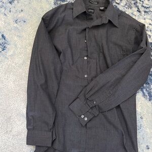 Arrow Wrinkle Free Men's Dark Gray Checkered Shirt